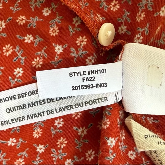 Madewell Challis Dress Daisy Floral Smocked Casual Relaxed Prairie Red Medium - Picture 12 of 13